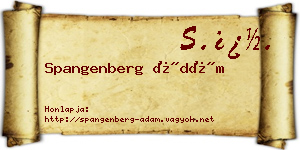 Spangenberg Ádám névjegykártya